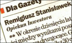Remigiusz Stanisławek dla Gazety